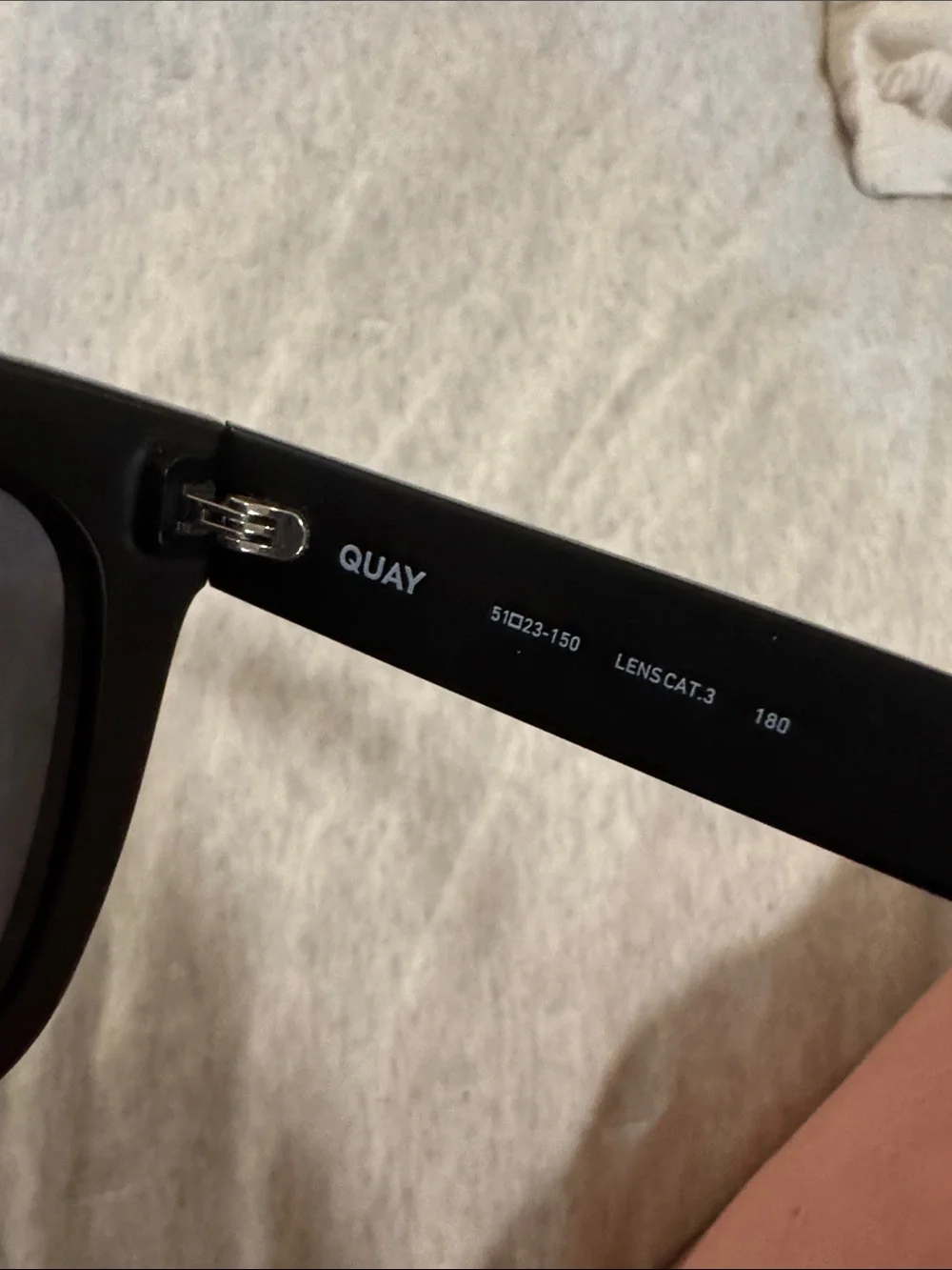 Quay Australia Matte Black Rectangular Sunglasses